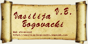 Vasilija Bogovački vizit kartica